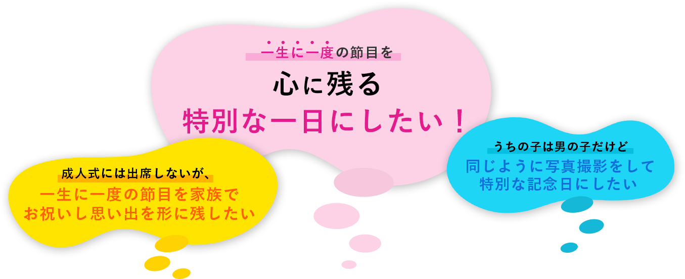 一生に一度の節目の儀式を どうにかして心に残る 特別な一日にしたい！