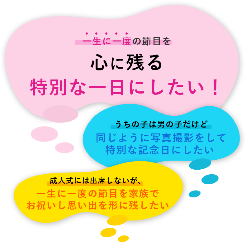 一生に一度の節目の儀式を どうにかして心に残る 特別な一日にしたい！